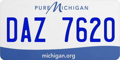 MI license plate DAZ7620