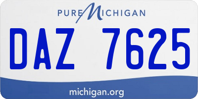 MI license plate DAZ7625