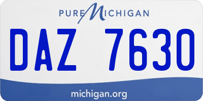 MI license plate DAZ7630