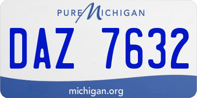 MI license plate DAZ7632