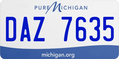 MI license plate DAZ7635