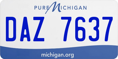 MI license plate DAZ7637