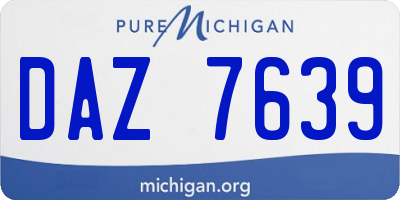 MI license plate DAZ7639
