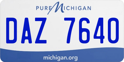 MI license plate DAZ7640