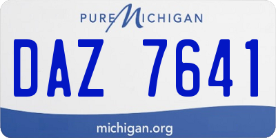 MI license plate DAZ7641