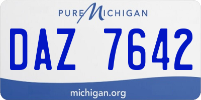 MI license plate DAZ7642