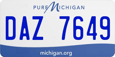 MI license plate DAZ7649