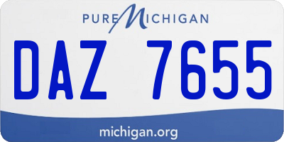 MI license plate DAZ7655