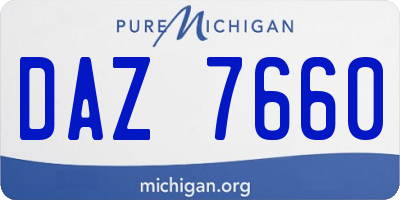 MI license plate DAZ7660