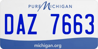 MI license plate DAZ7663