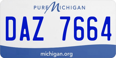 MI license plate DAZ7664