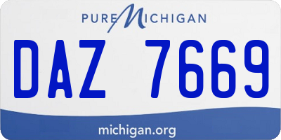 MI license plate DAZ7669