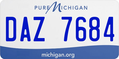 MI license plate DAZ7684
