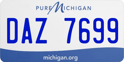 MI license plate DAZ7699