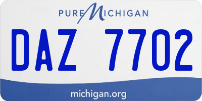 MI license plate DAZ7702