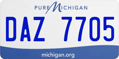 MI license plate DAZ7705