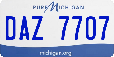 MI license plate DAZ7707