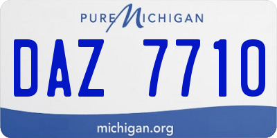 MI license plate DAZ7710