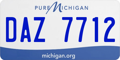 MI license plate DAZ7712
