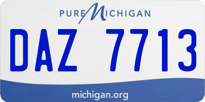 MI license plate DAZ7713