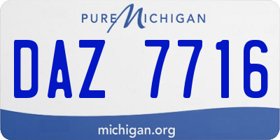 MI license plate DAZ7716