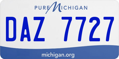 MI license plate DAZ7727