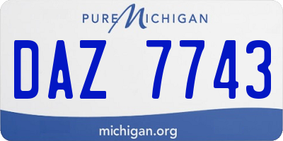 MI license plate DAZ7743