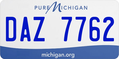 MI license plate DAZ7762