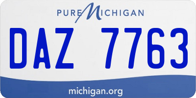 MI license plate DAZ7763
