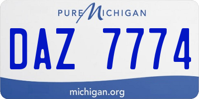 MI license plate DAZ7774
