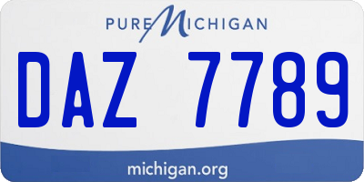 MI license plate DAZ7789