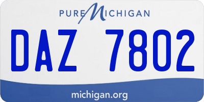 MI license plate DAZ7802