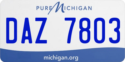 MI license plate DAZ7803