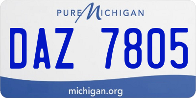 MI license plate DAZ7805
