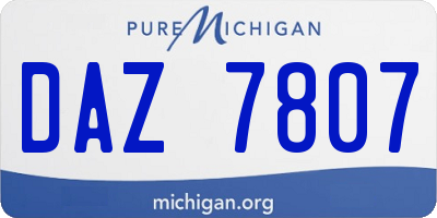 MI license plate DAZ7807