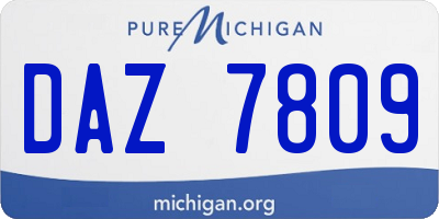 MI license plate DAZ7809