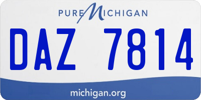 MI license plate DAZ7814