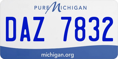 MI license plate DAZ7832