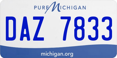 MI license plate DAZ7833