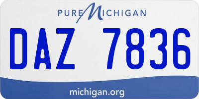 MI license plate DAZ7836