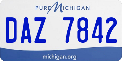 MI license plate DAZ7842