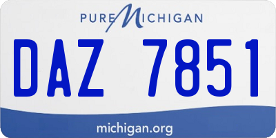 MI license plate DAZ7851