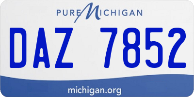 MI license plate DAZ7852