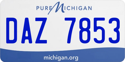 MI license plate DAZ7853