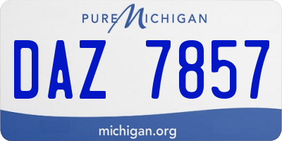 MI license plate DAZ7857