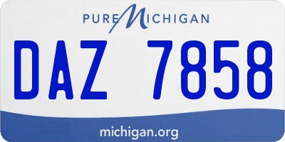 MI license plate DAZ7858