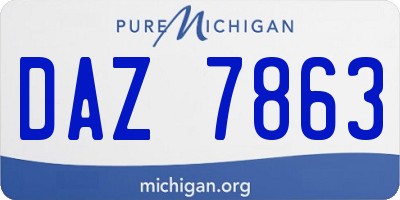 MI license plate DAZ7863