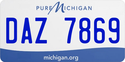 MI license plate DAZ7869