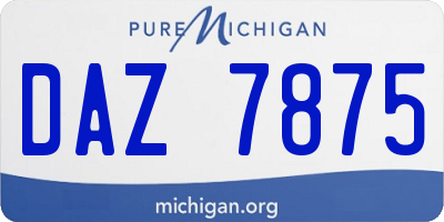 MI license plate DAZ7875