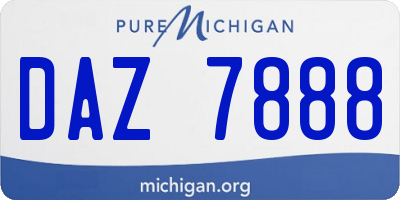 MI license plate DAZ7888